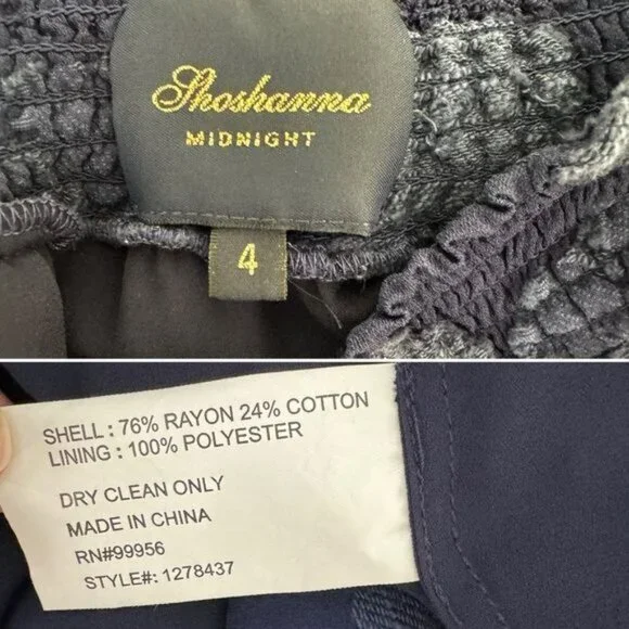 Shoshanna midnight navy blue floral embossed off shoulder maxi dress Prom 4 - Picture 14 of 15